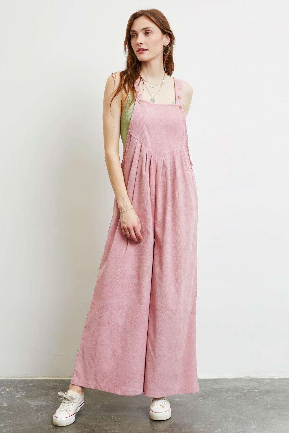HEYSON Full Size Corduroy Sleeveless Wide-Leg Overall - AllIn Computer