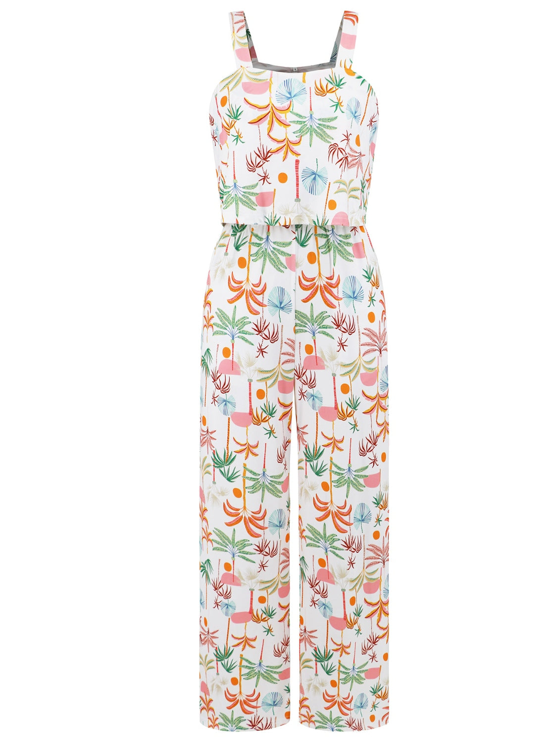 Printed Wide Strap Top and Pants Set - AllIn Computer