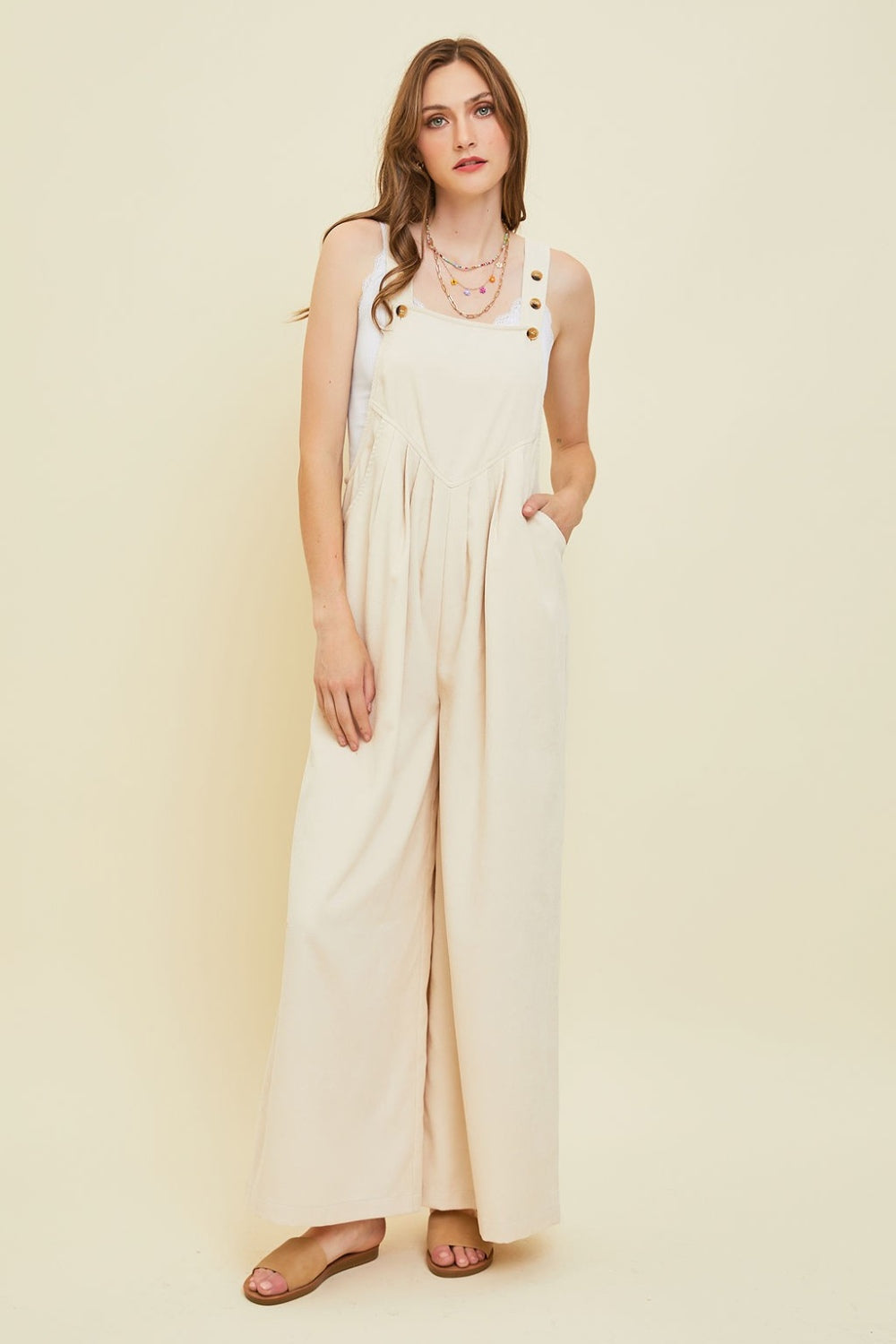 HEYSON Full Size Corduroy Sleeveless Wide-Leg Overall - AllIn Computer