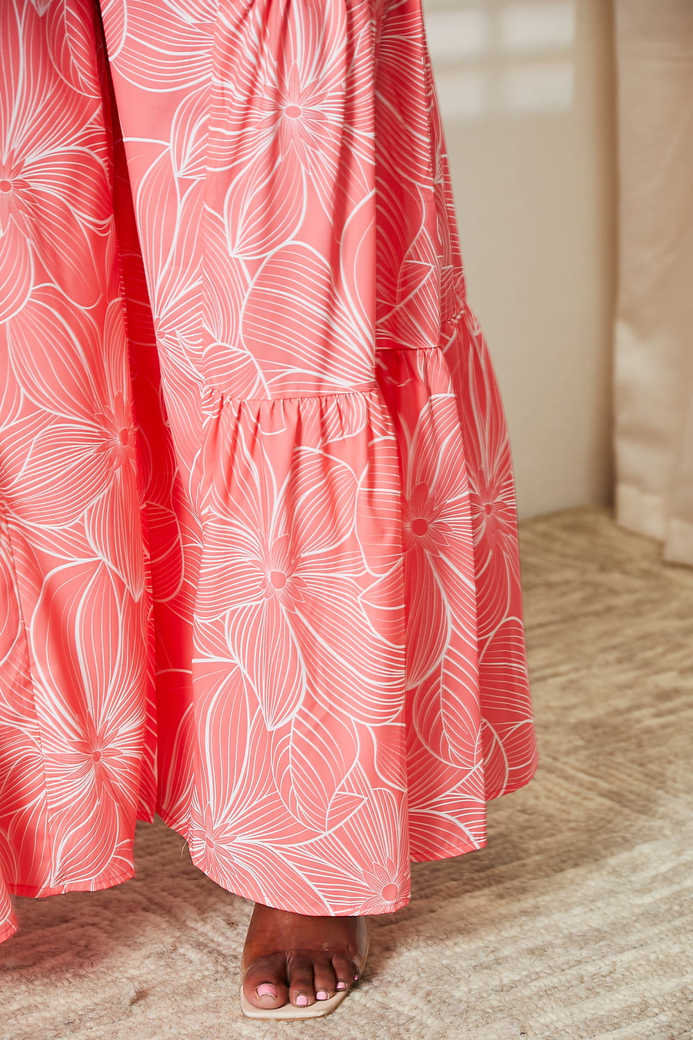 Double Take Floral Tiered Wide Leg Pants - AllIn Computer