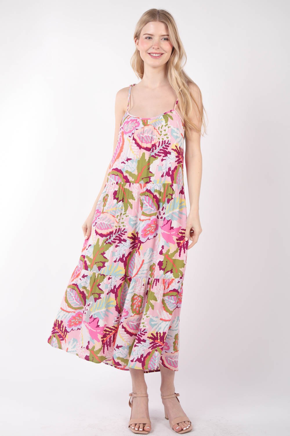 VERY J Tropical Printed Cami Midi Dress - AllIn Computer