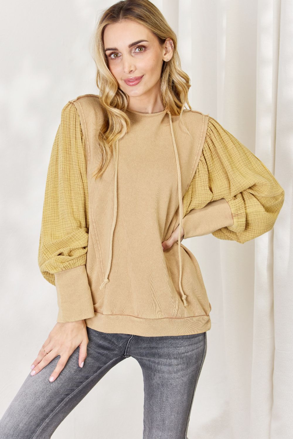 HEYSON Full Size Mineral Wash Cotton Gauze Terry Hoodie - AllIn Computer