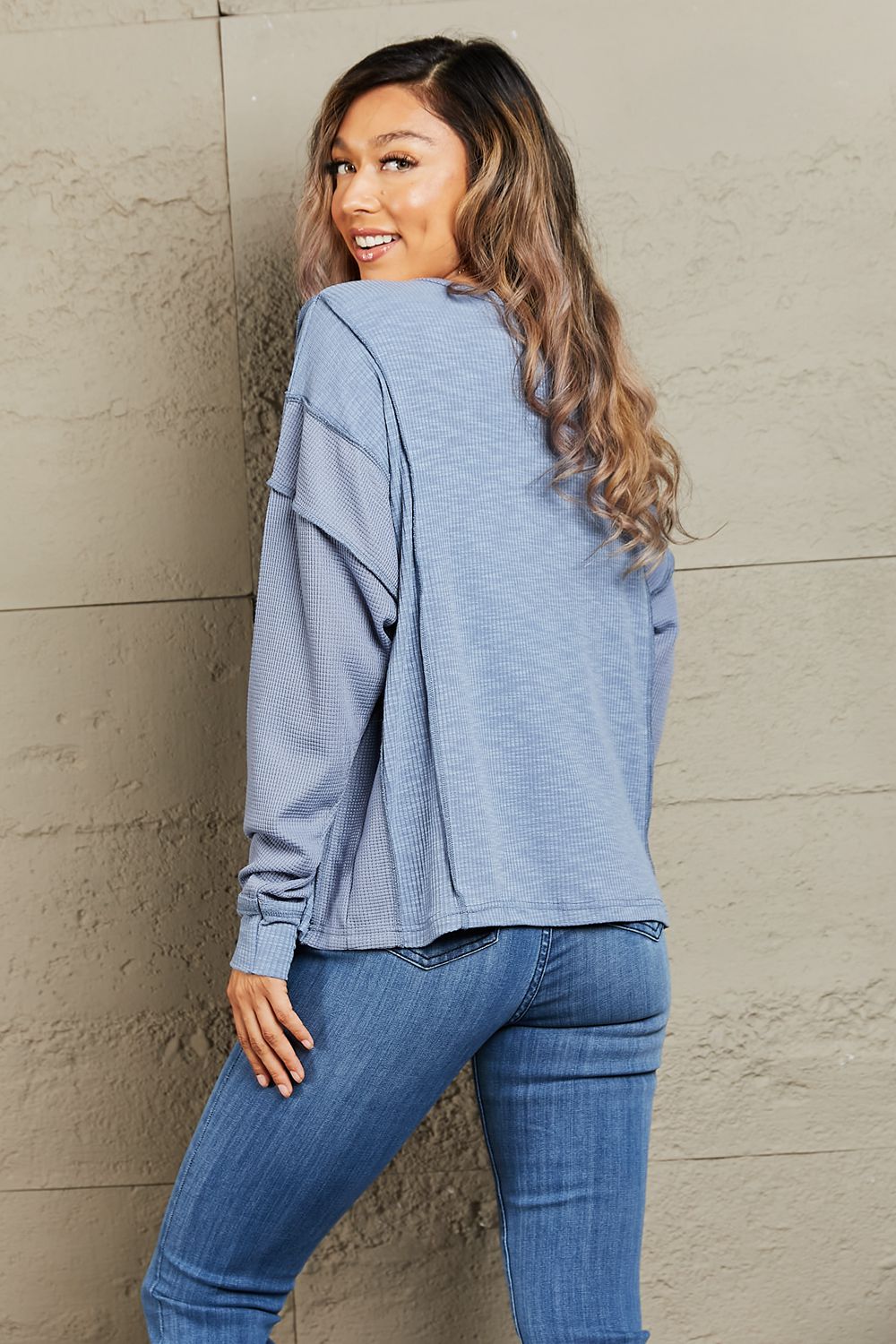 HEYSON Understand me Full Size Oversized Henley Top - AllIn Computer