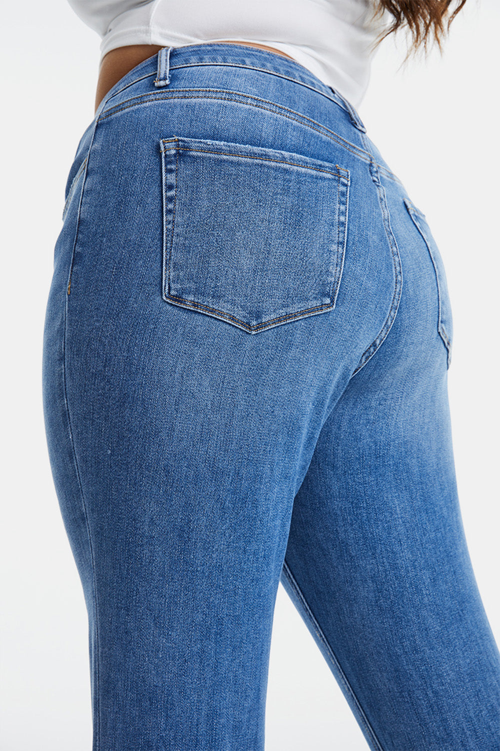 BAYEAS Full Size High Waist Raw Hem Straight Jeans - AllIn Computer
