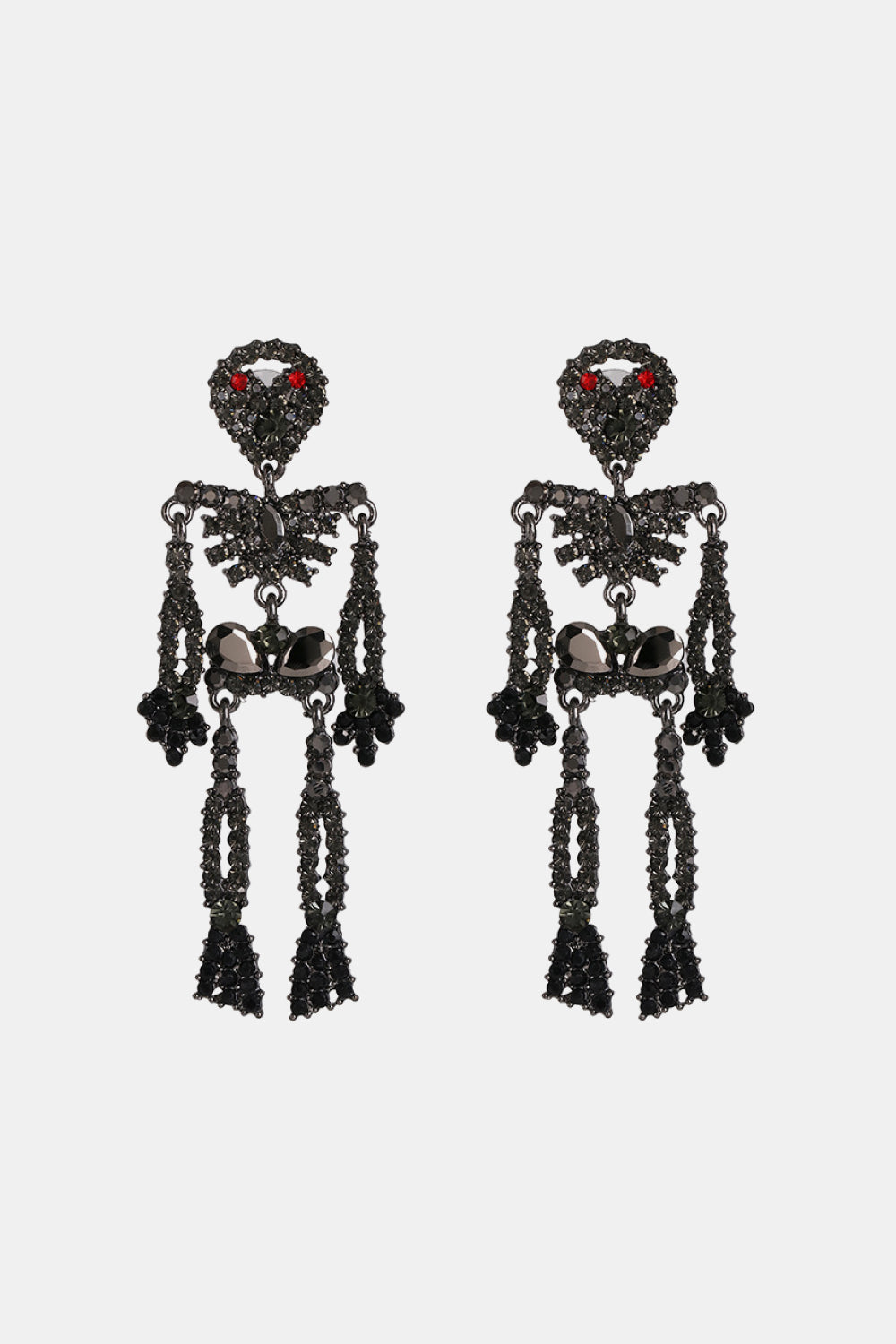 Skeleton Shape Glass Stone Dangle Earrings - AllIn Computer