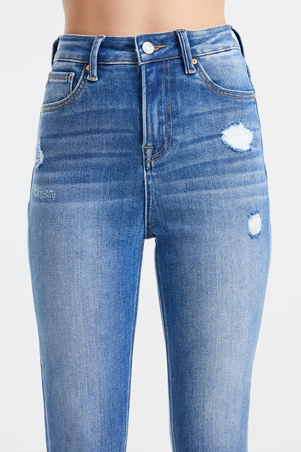 BAYEAS Full Size High Waist Distressed Raw Hew Skinny Jeans - AllIn Computer