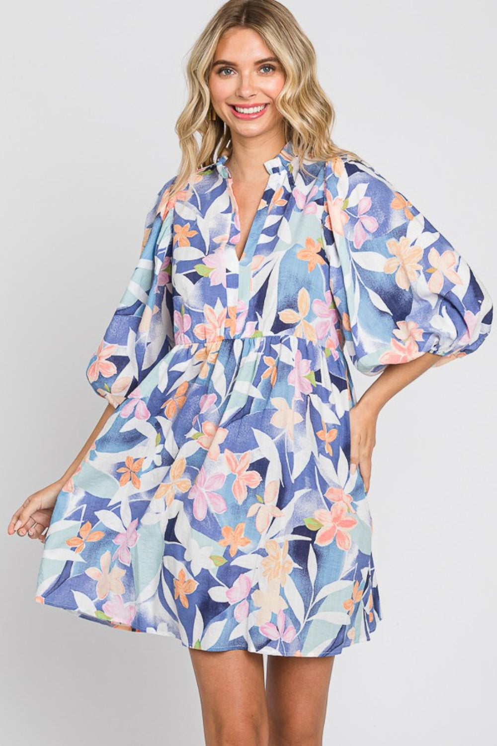 GeeGee Floral Print Mini Dress - AllIn Computer