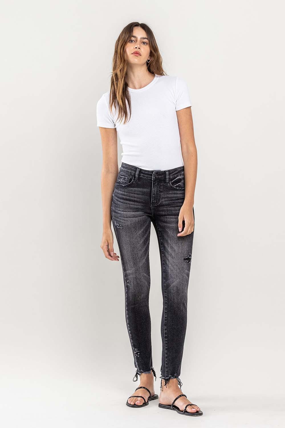 Lovervet Raw Hem Cropped Skinny Jeans - AllIn Computer
