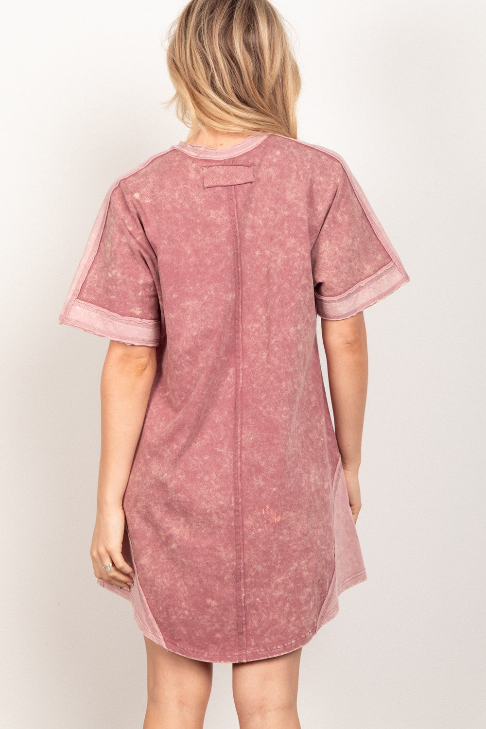 VERY J Short Sleeve V-Neck Tee Dress - AllIn Computer