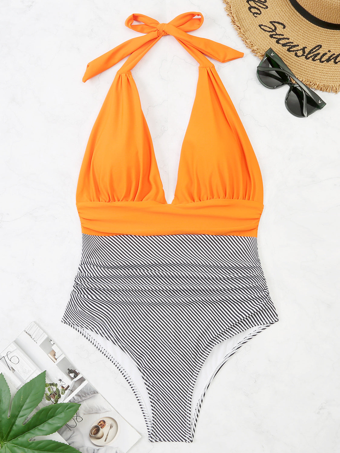 Halter Neck One-Piece Swimwear - AllIn Computer