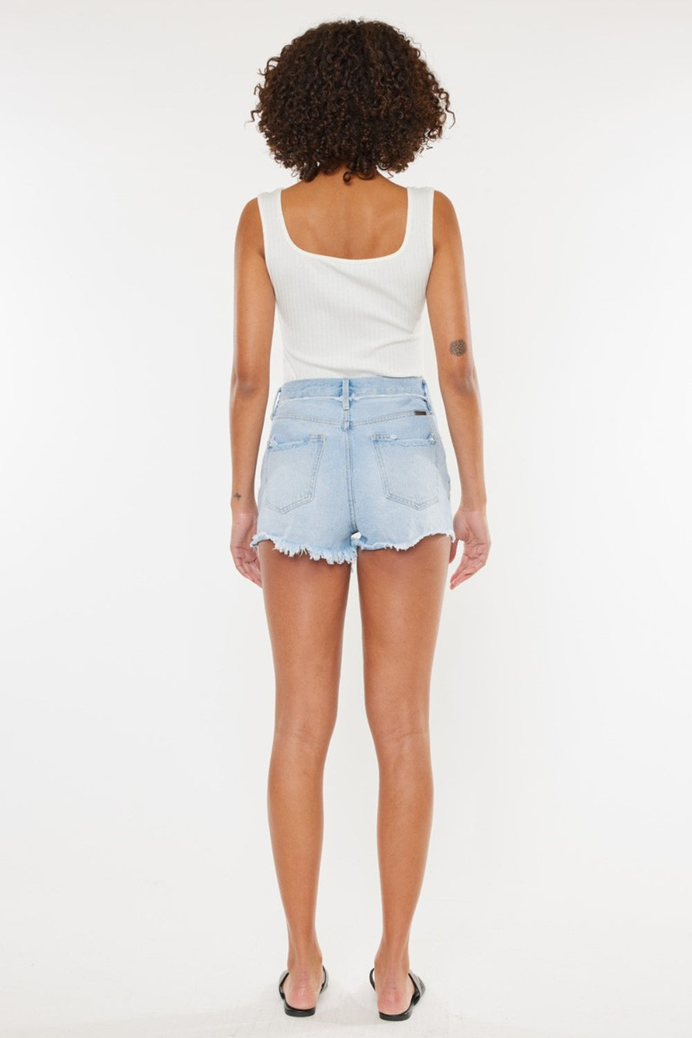 Kancan Distressed Button Fly Denim Shorts - AllIn Computer