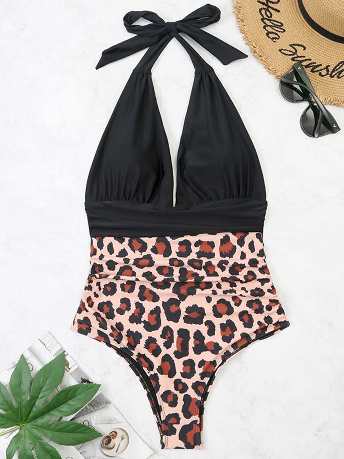 Halter Neck One-Piece Swimwear - AllIn Computer