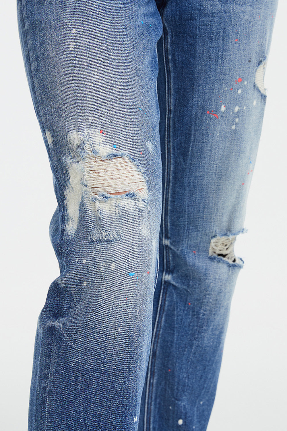 BAYEAS Full Size High Waist Distressed Paint Splatter Pattern Jeans - AllIn Computer