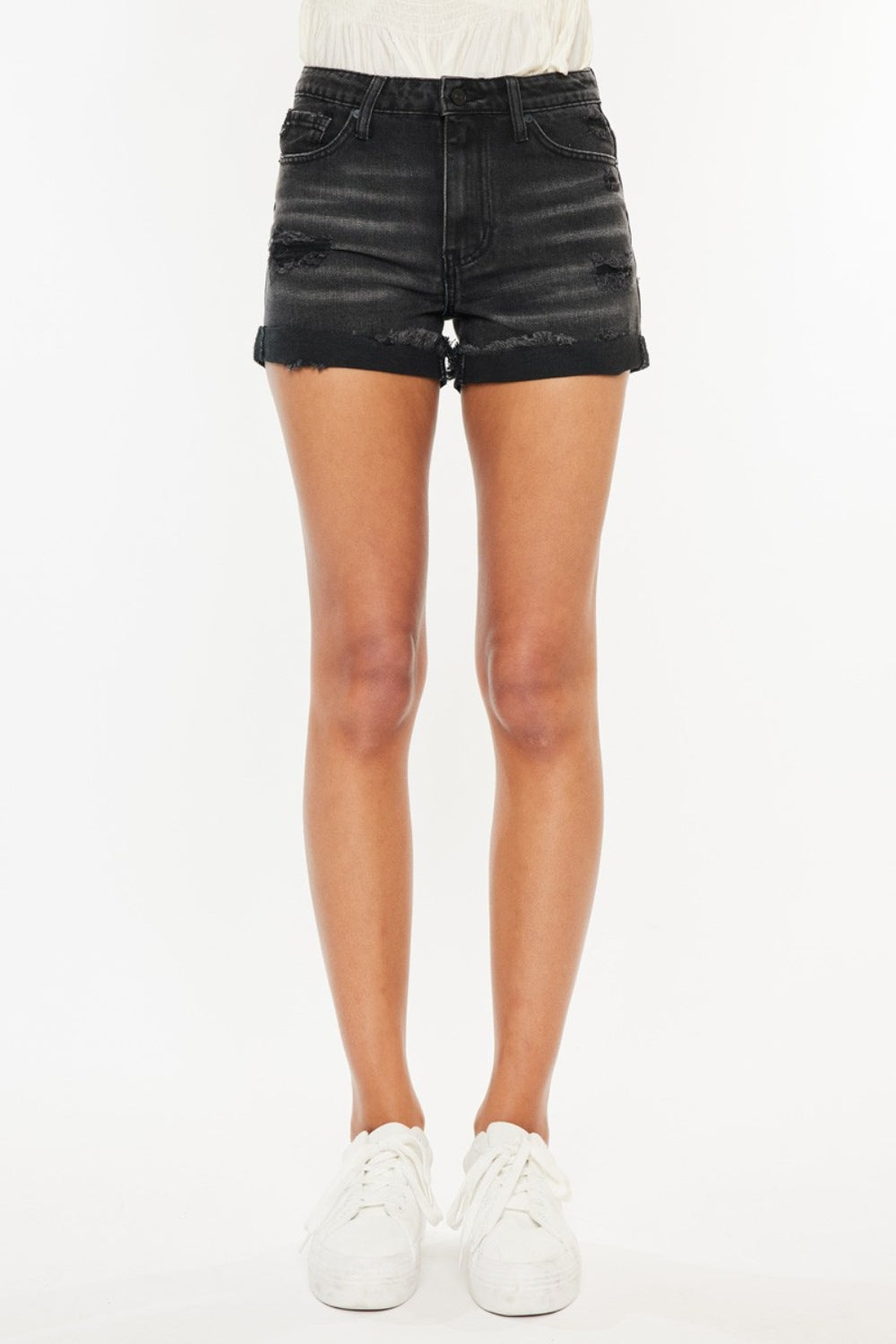 Kancan High Waist Distressed Denim Shorts - AllIn Computer