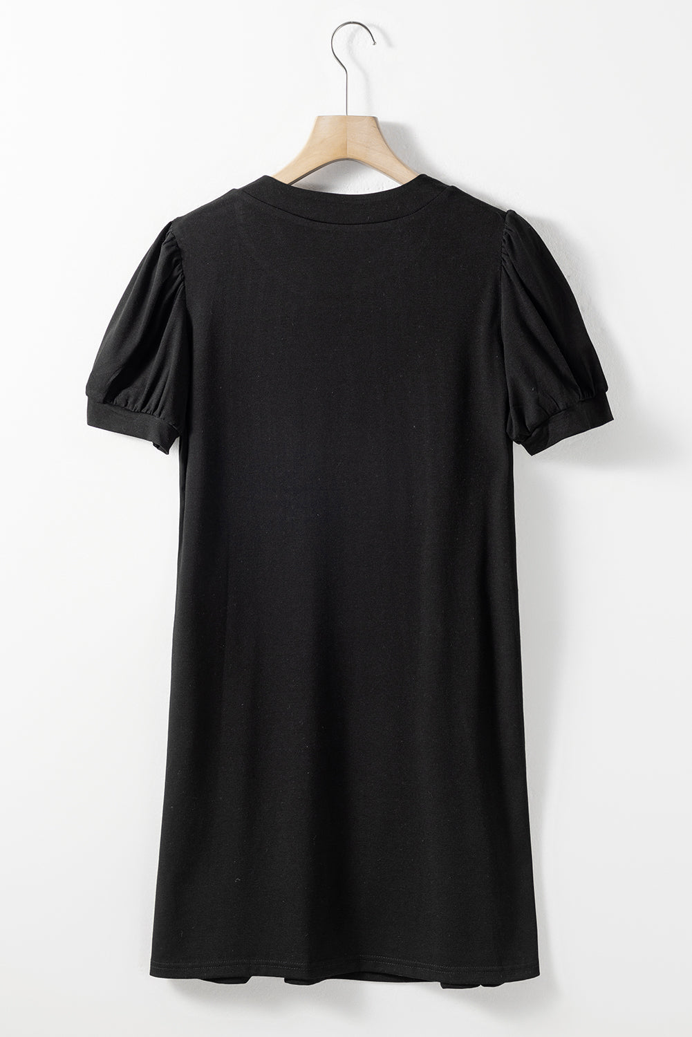 Pin-Tuck Notched Short Sleeve Dress - AllIn Computer