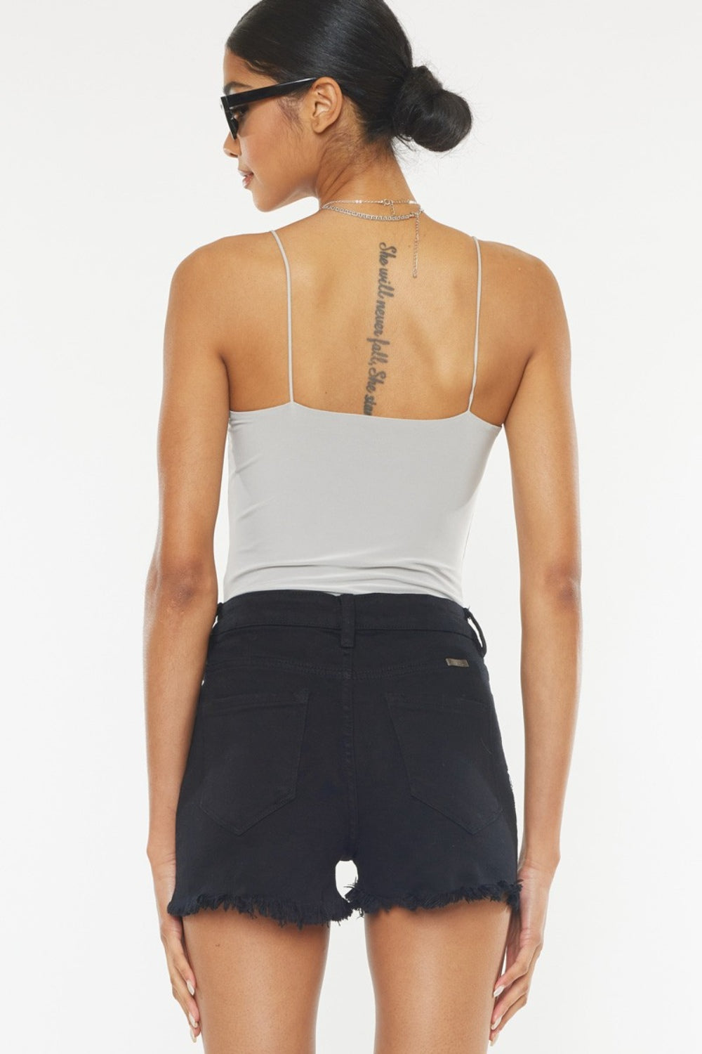 Kancan High Rise Raw Hem Denim Shorts - AllIn Computer
