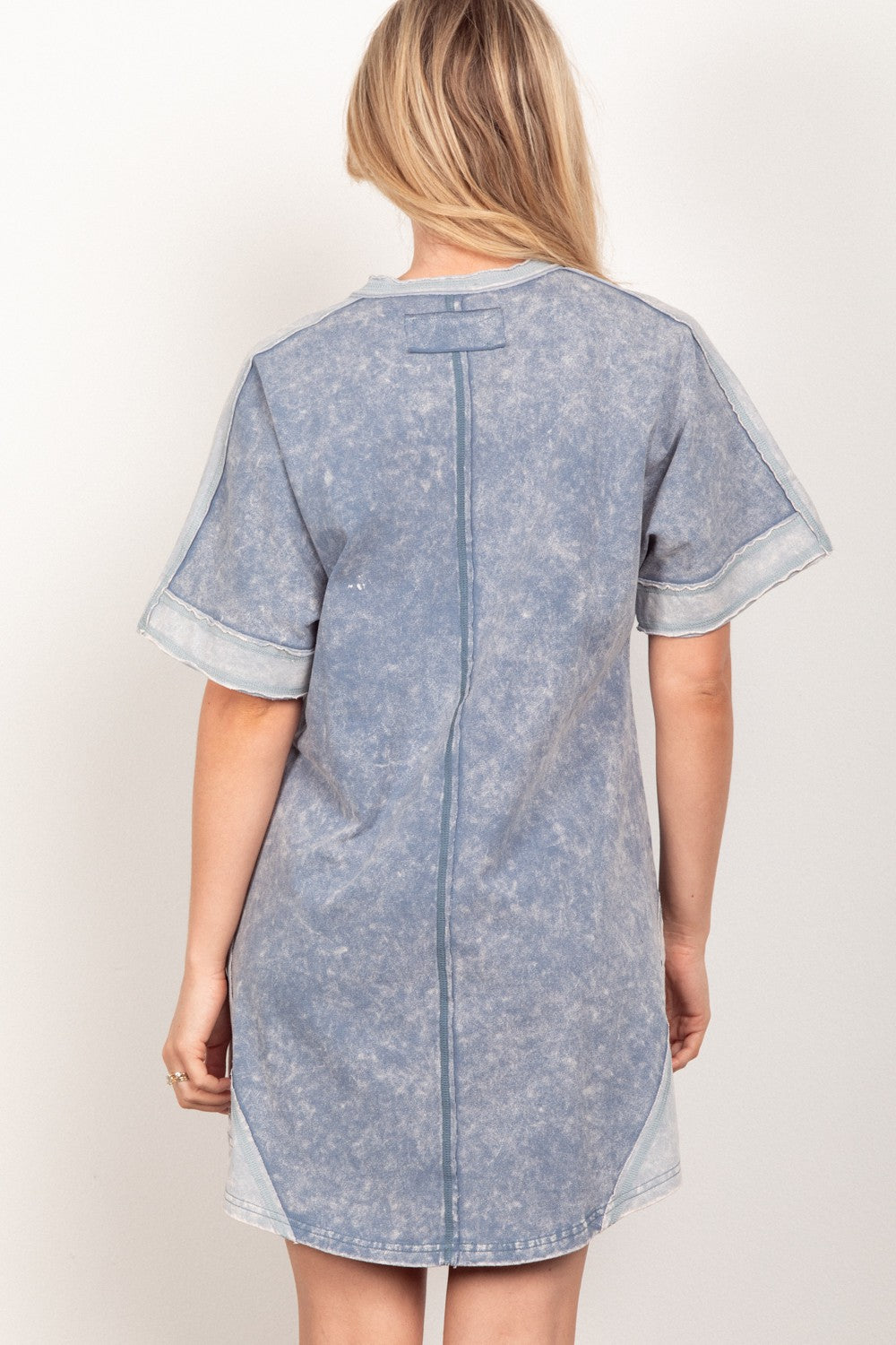 VERY J Short Sleeve V-Neck Tee Dress - AllIn Computer
