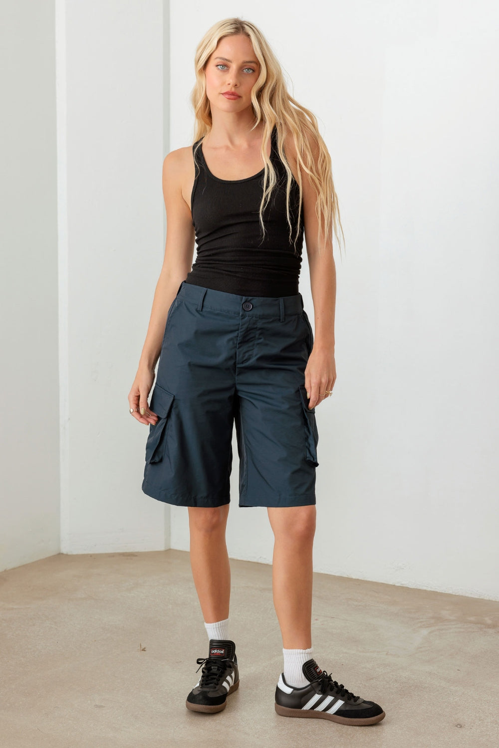 Tasha Apparel Navy Cargo Bermuda Shorts - AllIn Computer