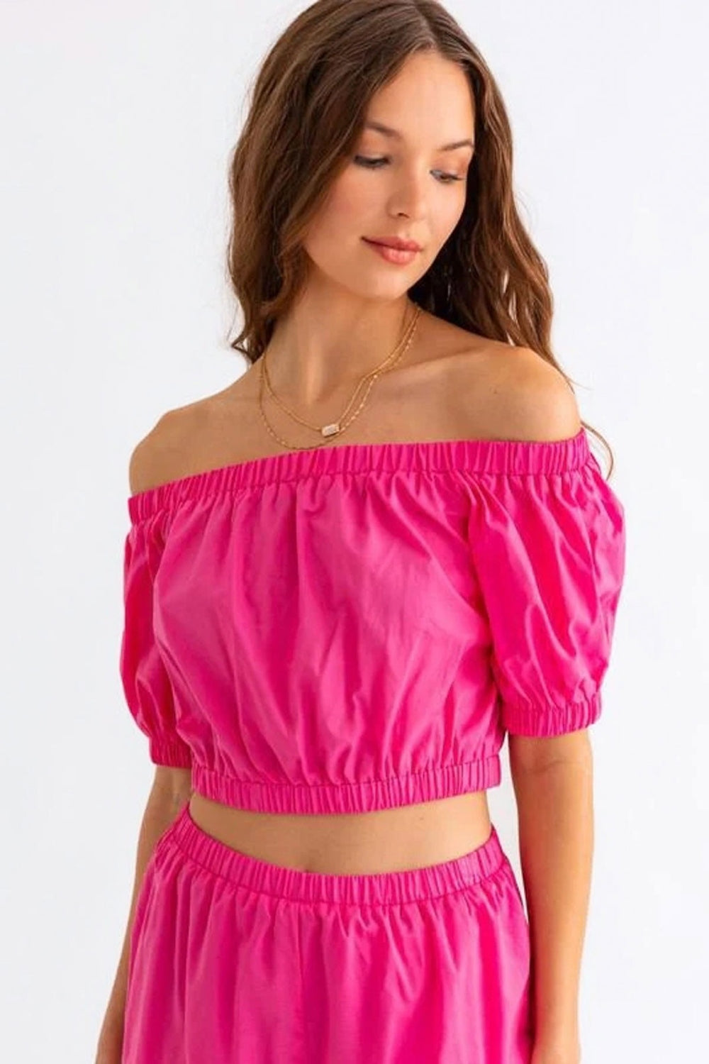 Tasha Apparel Off Shoulder Crop Top and Ruffled Shorts Set - AllIn Computer