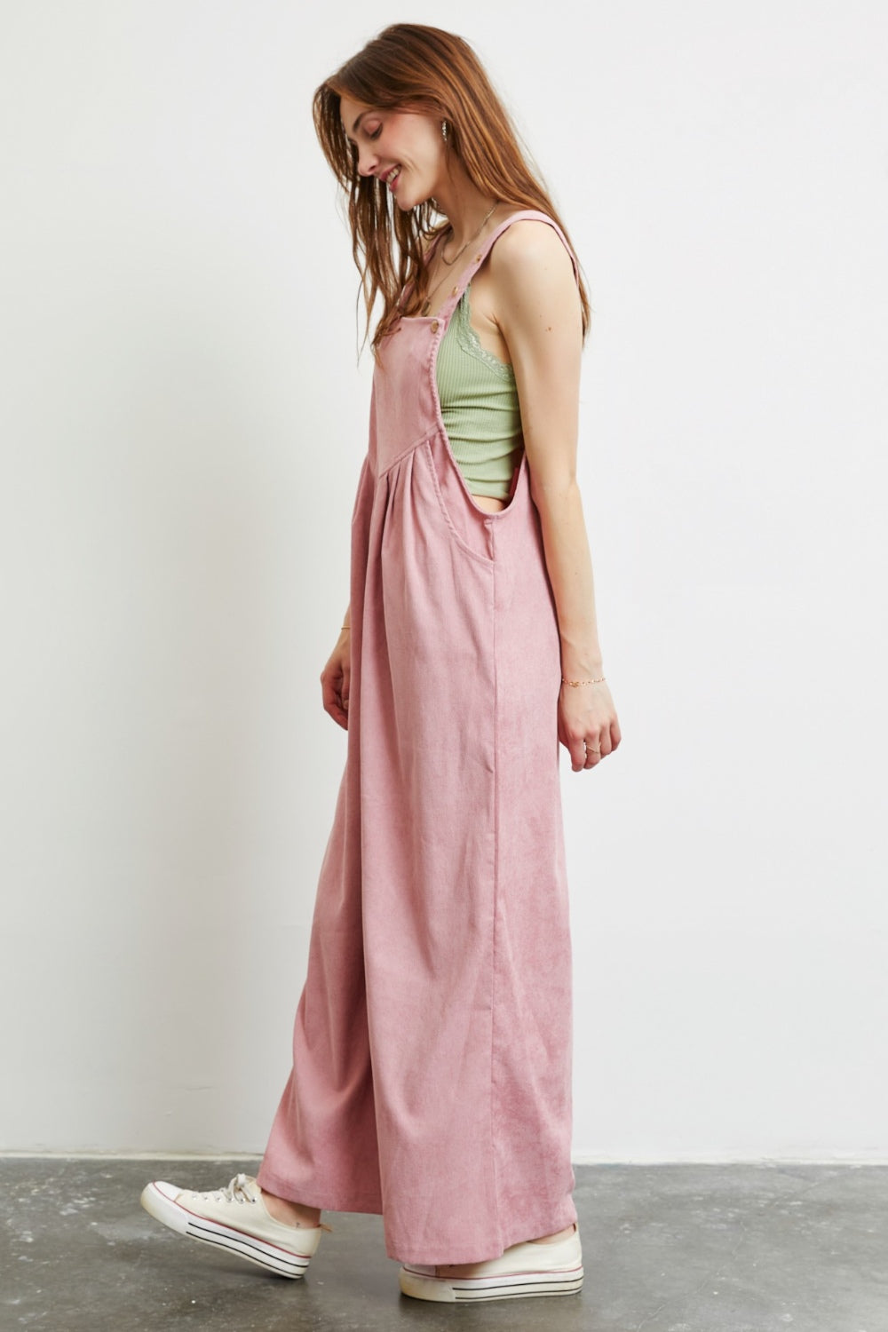 HEYSON Full Size Corduroy Sleeveless Wide-Leg Overall - AllIn Computer