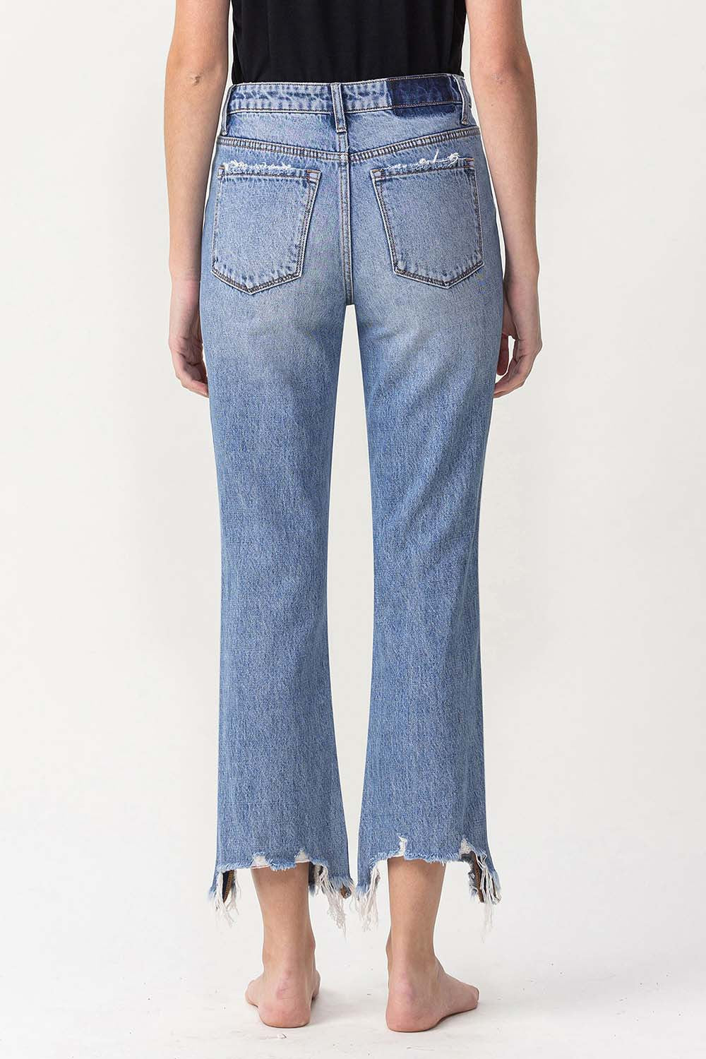 Lovervet High Rise Distressed Straight Jeans - AllIn Computer
