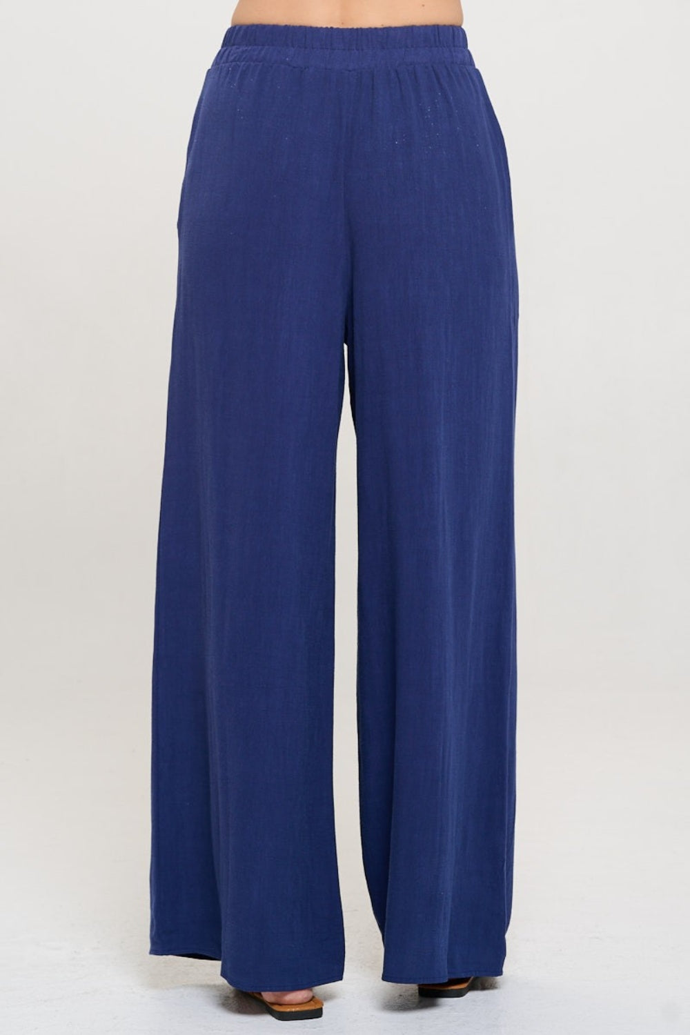 RENEE C Linen Wide Leg Pants with Pockets - AllIn Computer