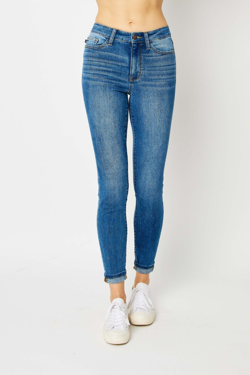 Judy Blue Full Size Cuffed Hem Skinny Jeans - AllIn Computer