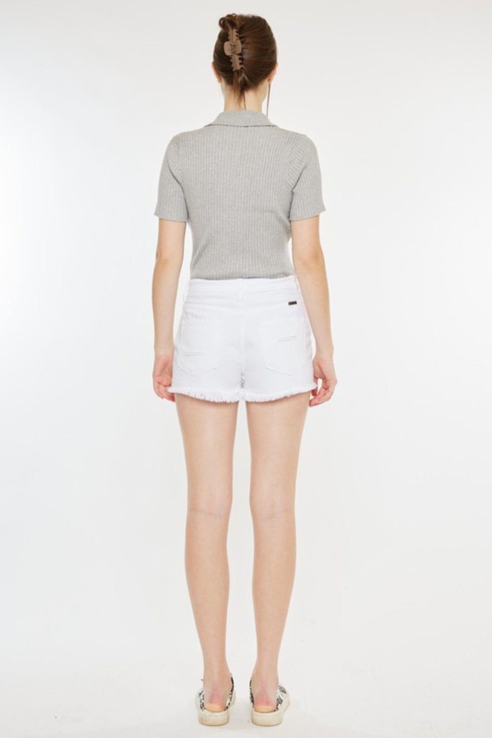 Kancan Raw Hem Distressed Denim Shorts - AllIn Computer