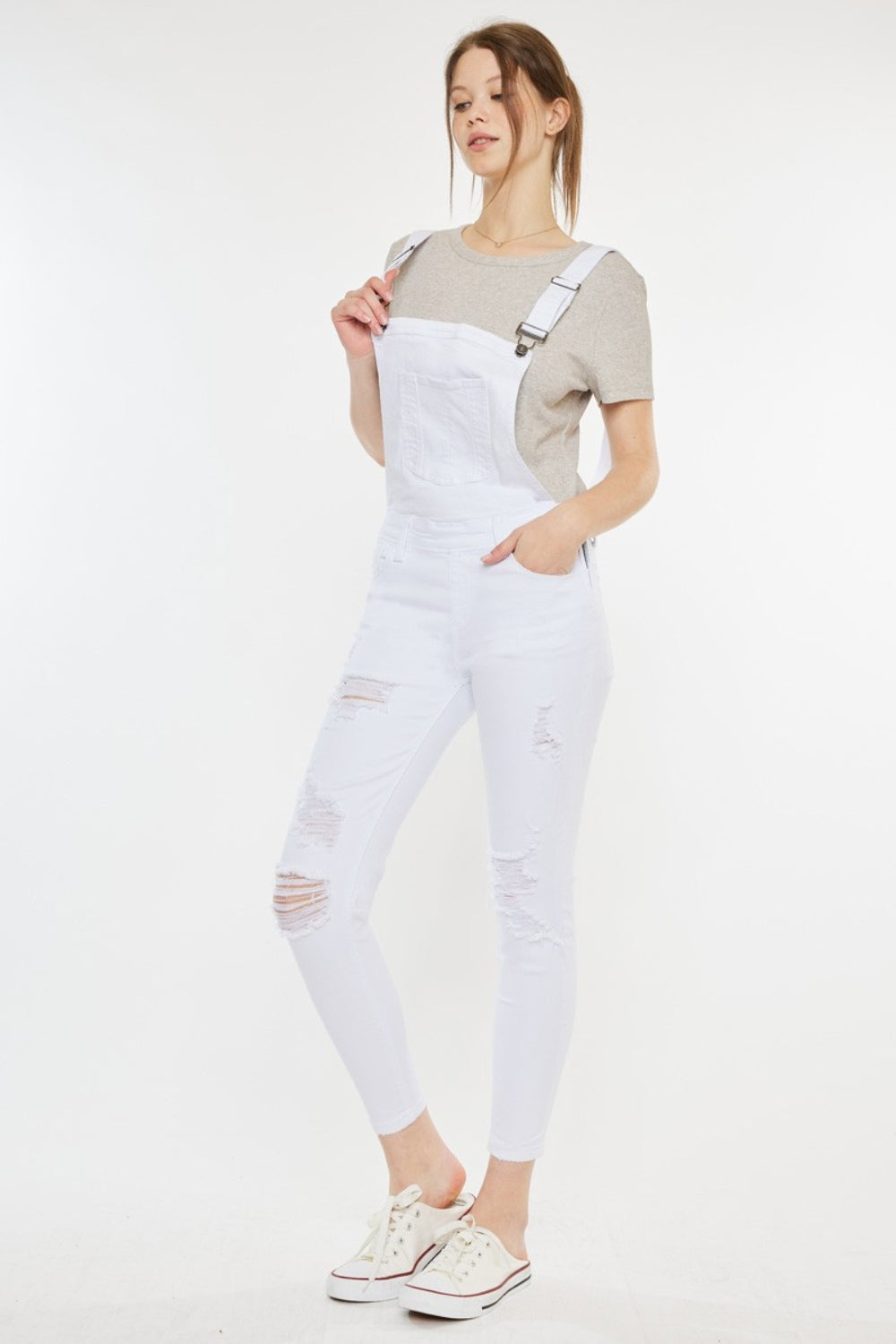 Kancan Distressed Skinny Denim Overalls - AllIn Computer
