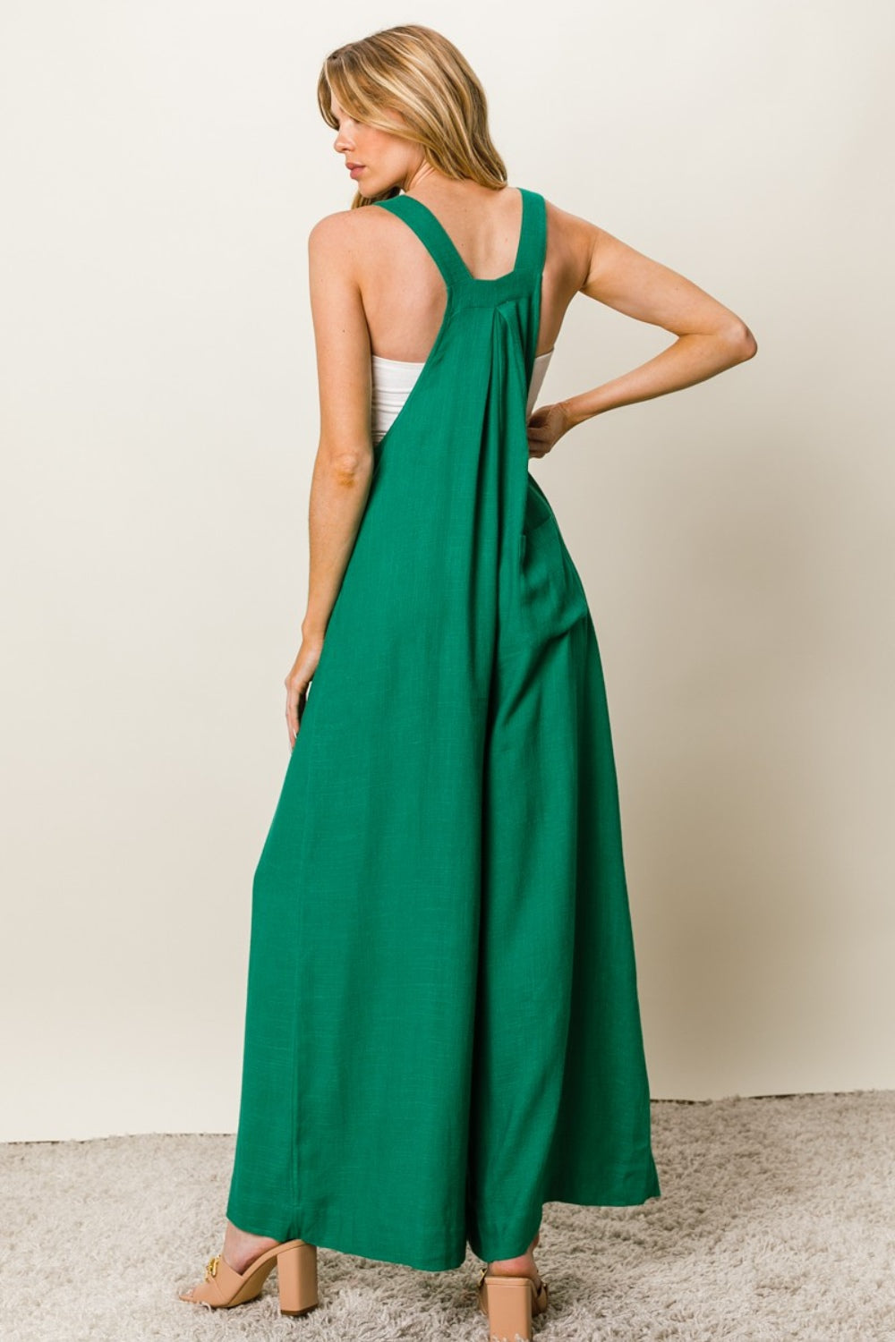 BiBi Texture Sleeveless Wide Leg Jumpsuit - AllIn Computer
