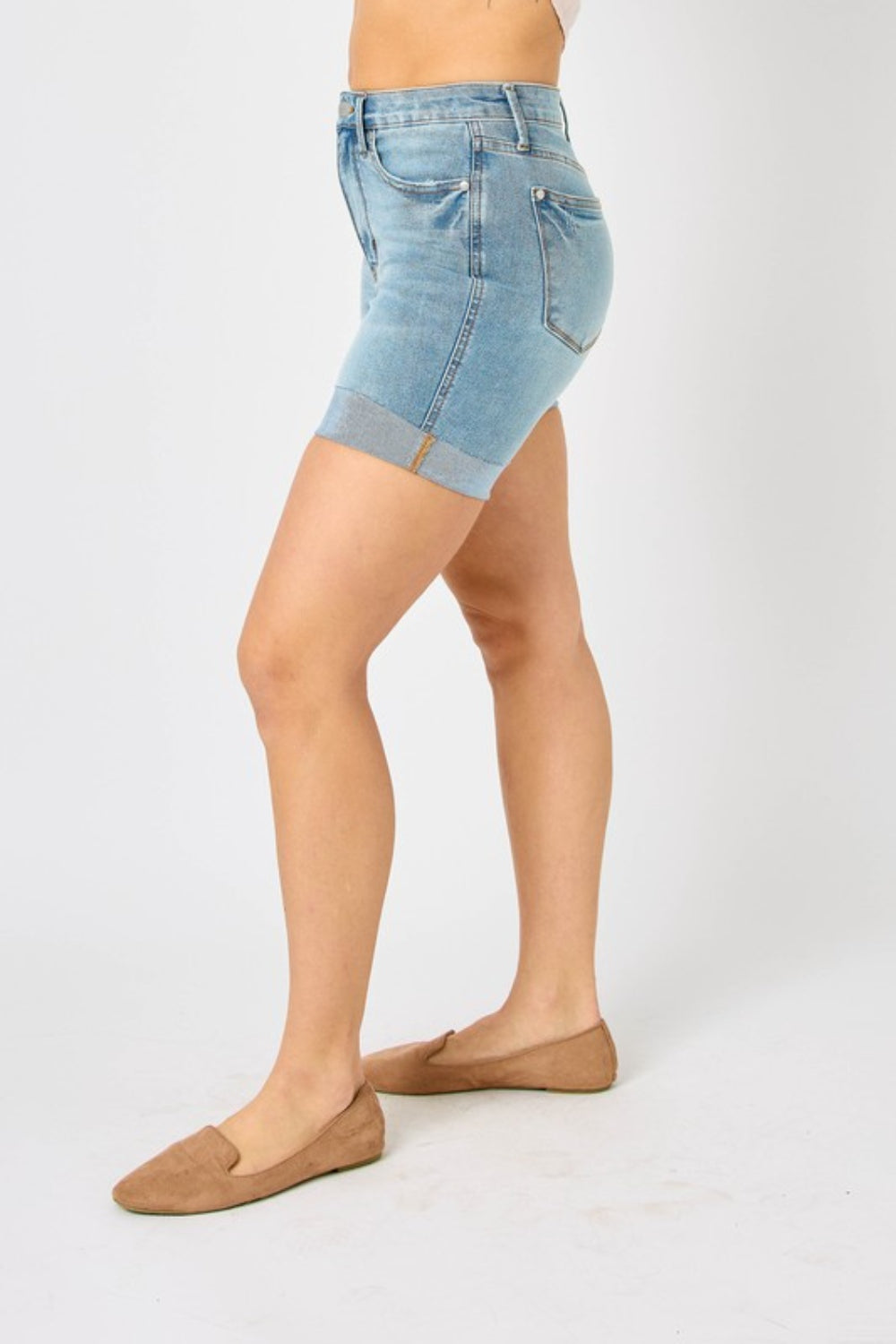 Judy Blue Full Size Tummy Control Denim Shorts - AllIn Computer