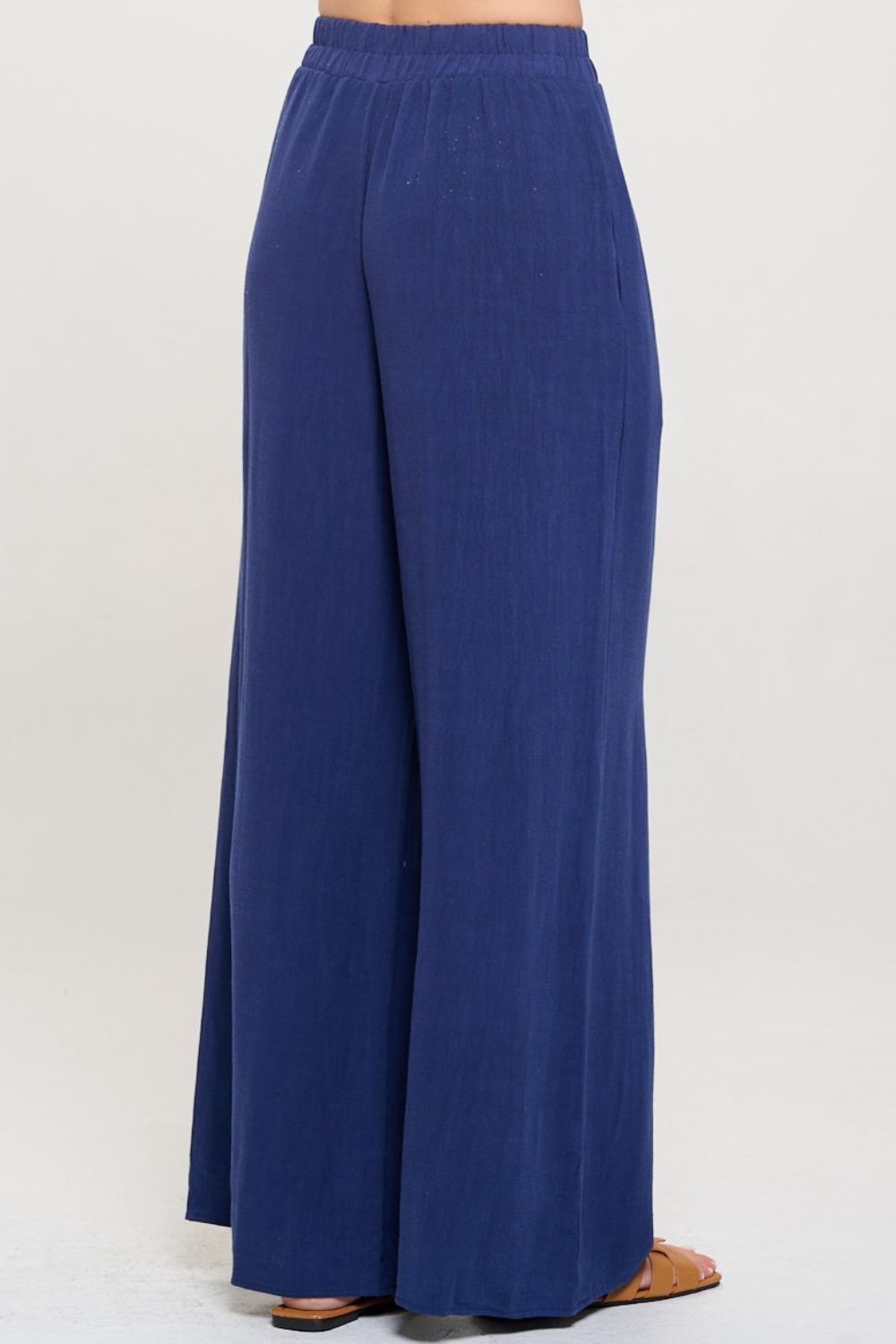 RENEE C Linen Wide Leg Pants with Pockets - AllIn Computer
