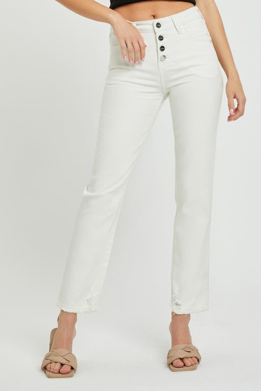 RISEN Full Size Mid-Rise Tummy Control Straight Jeans - AllIn Computer