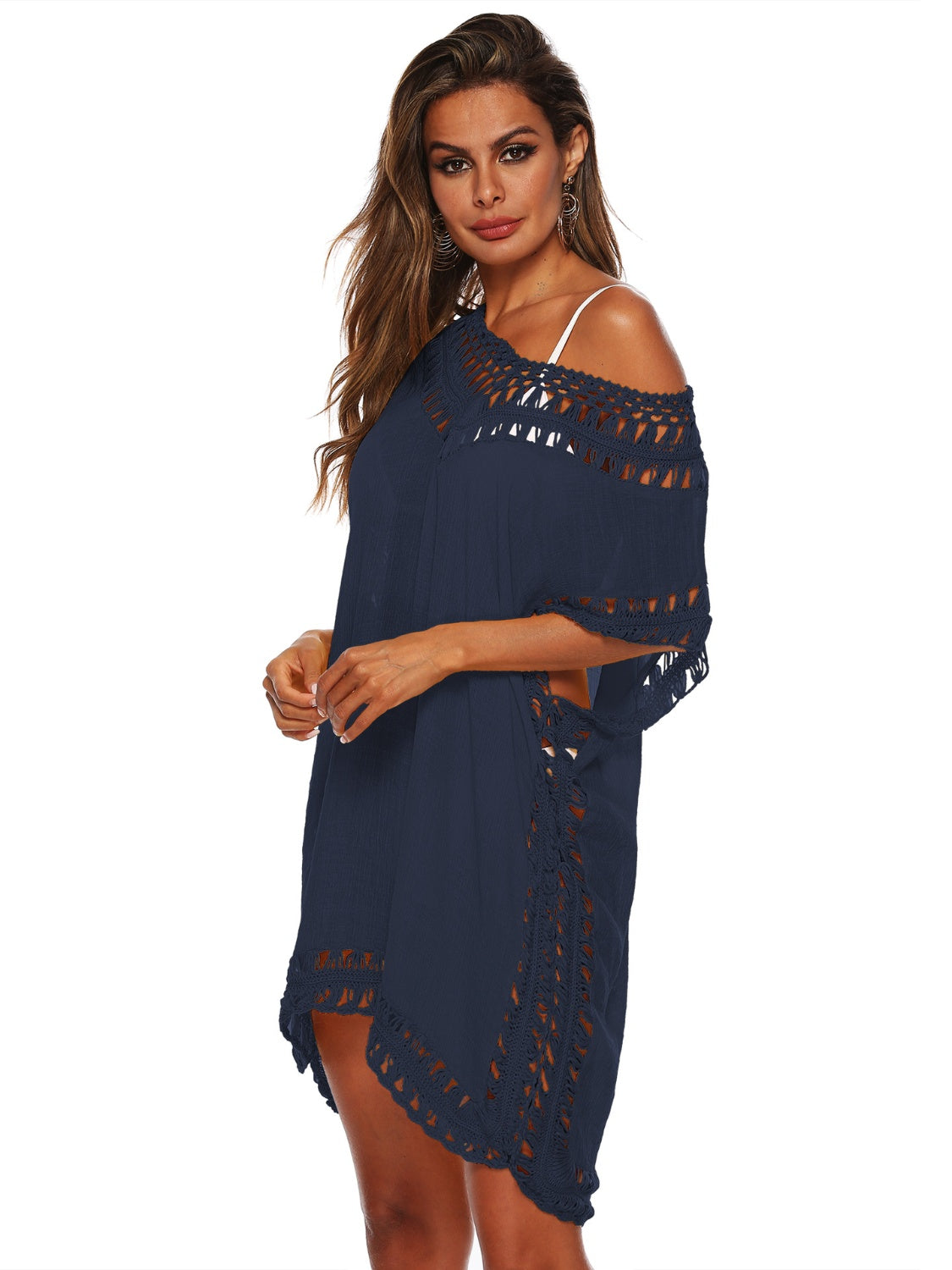 Cutout V-Neck Short Sleeve Cover-Up - AllIn Computer