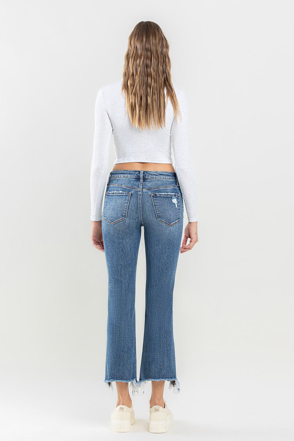 Lovervet Mid Rise Frayed Hem Jeans - AllIn Computer
