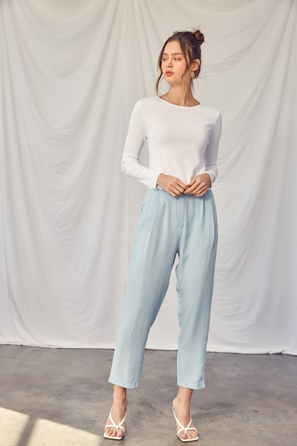 Idem Ditto Twisted Backless Long Sleeve Knit Top - AllIn Computer