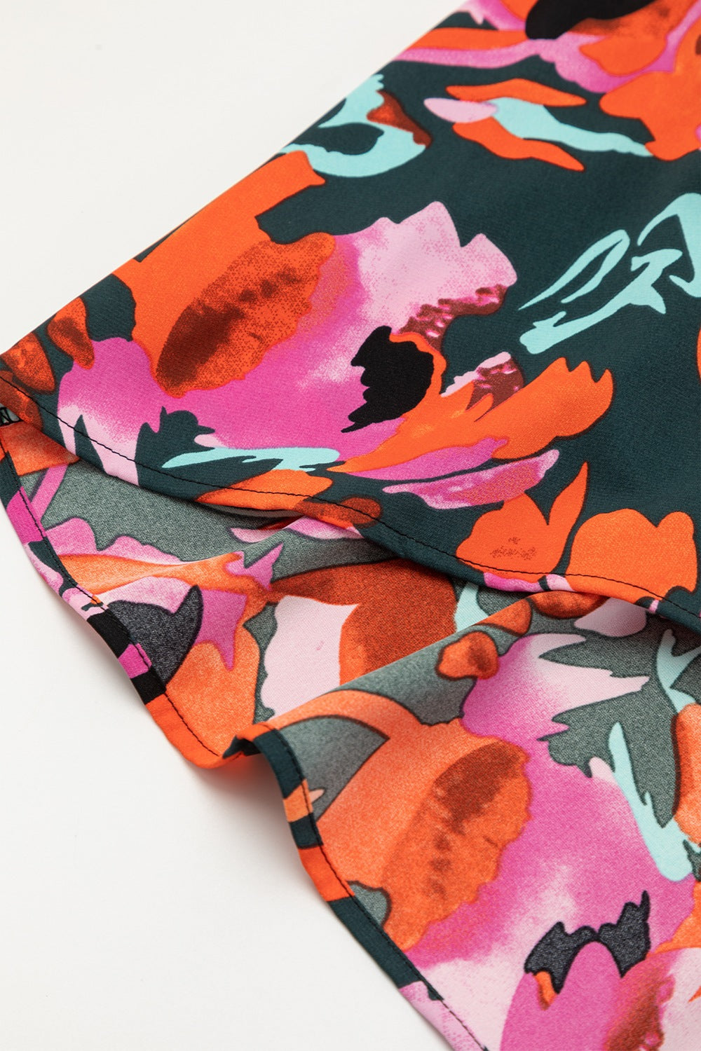 Printed Tie Neck Lantern Sleeve Mini Dress - AllIn Computer