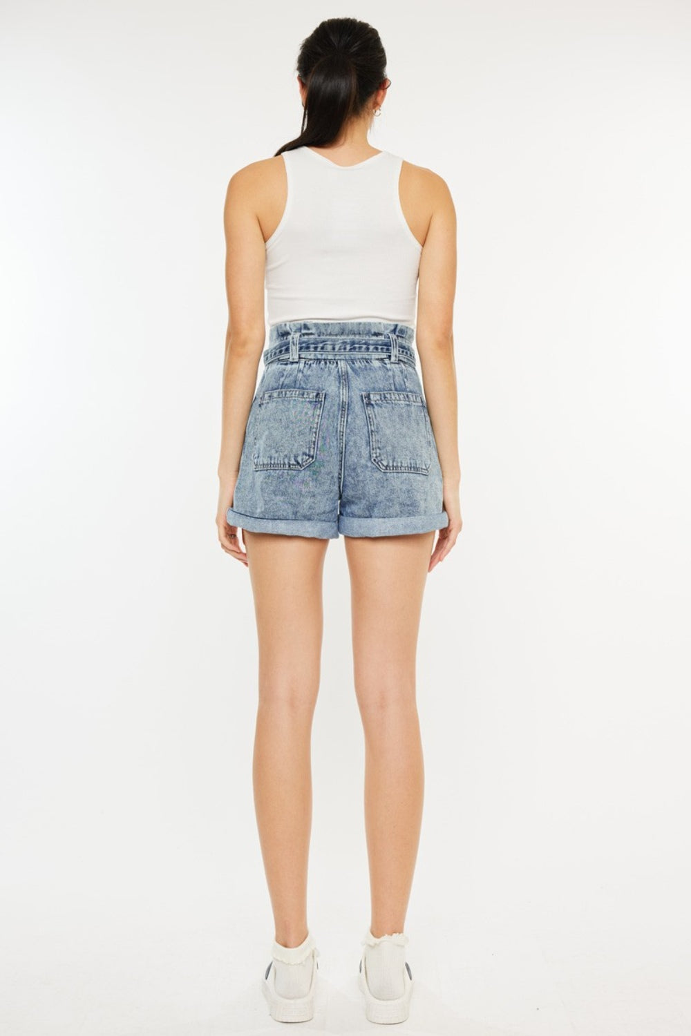 Kancan Ultra High Rise Paperbag Denim Shorts - AllIn Computer
