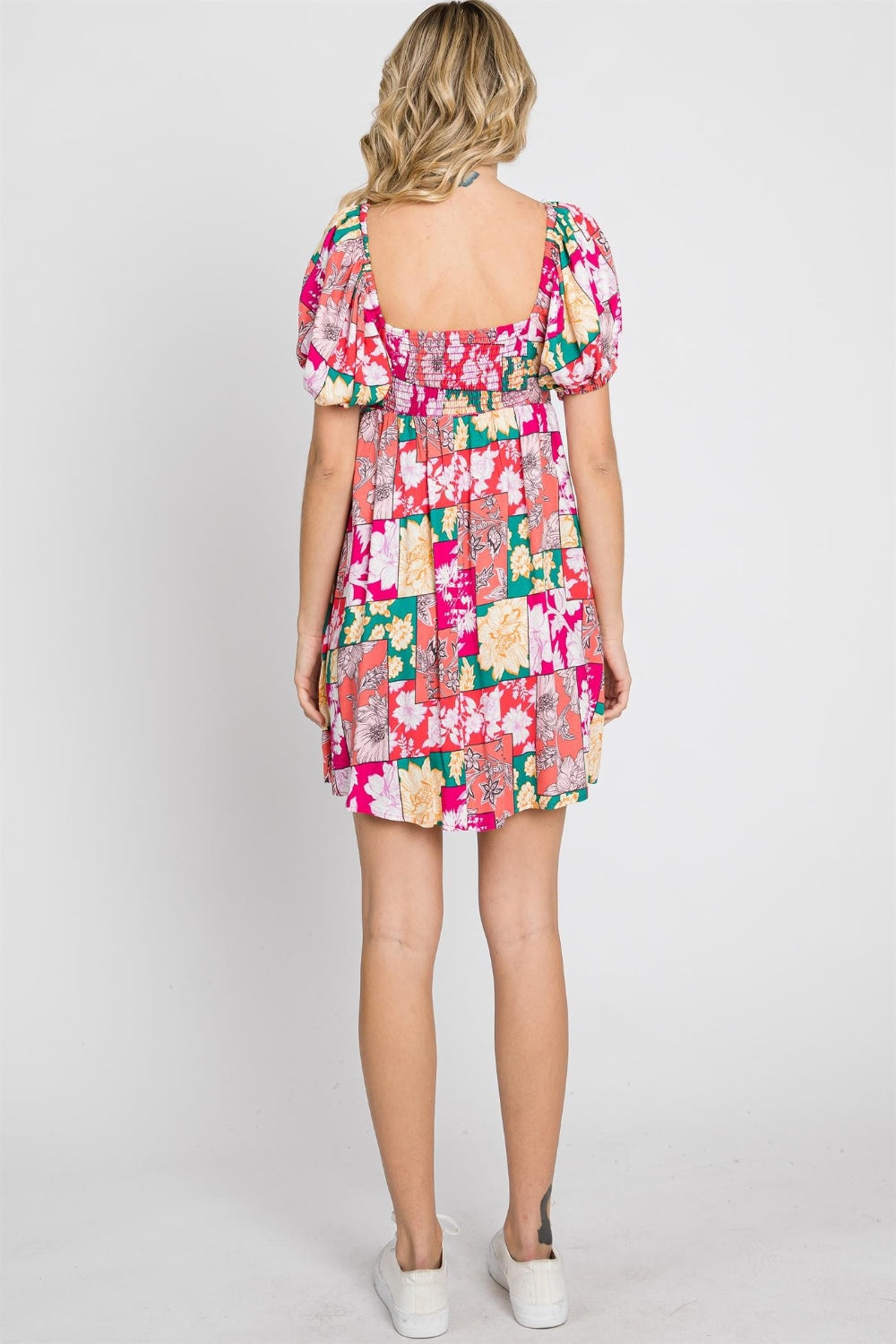 GeeGee Floral Ruff Sleeve Mini Dress - AllIn Computer