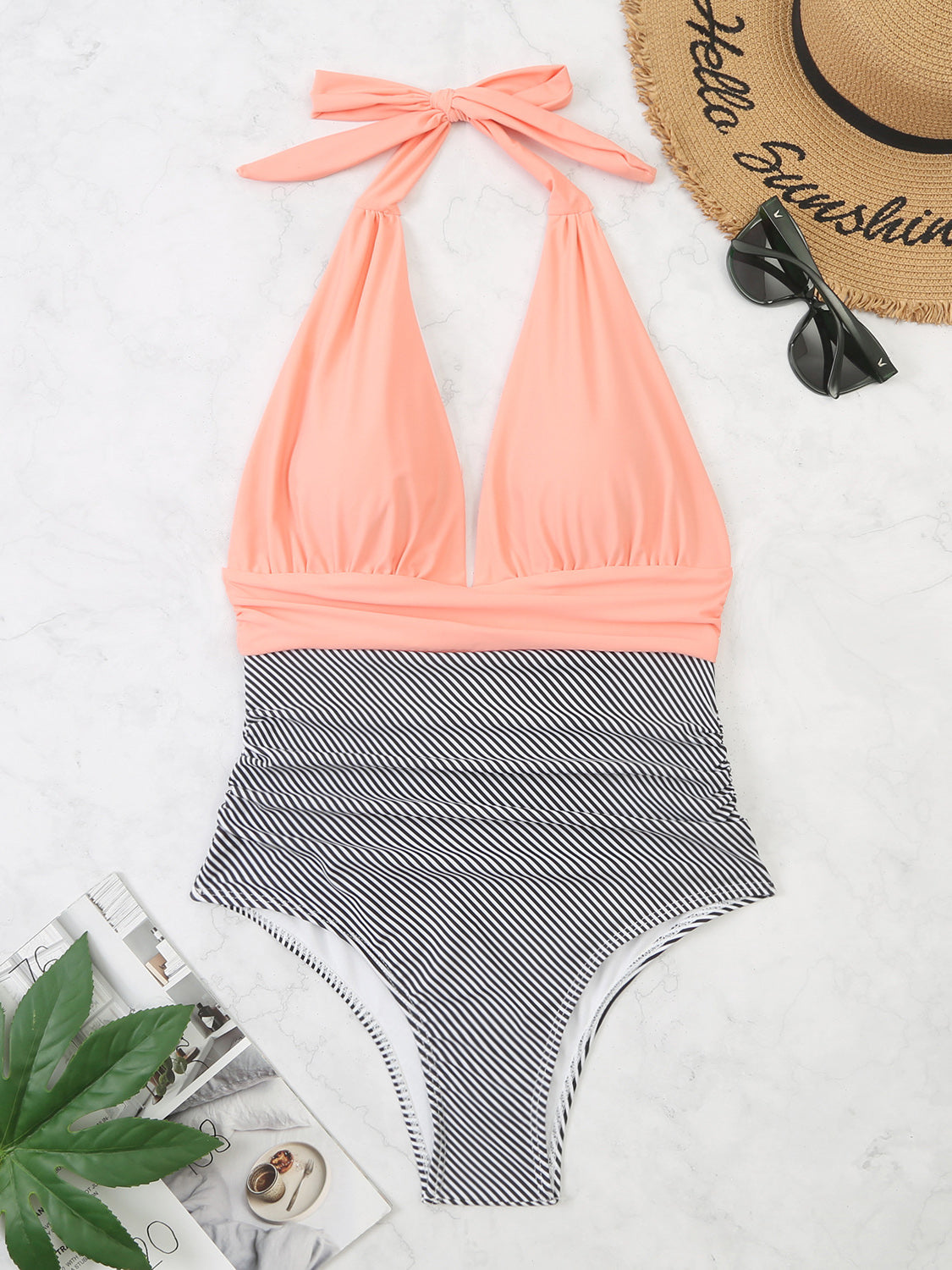 Halter Neck One-Piece Swimwear - AllIn Computer