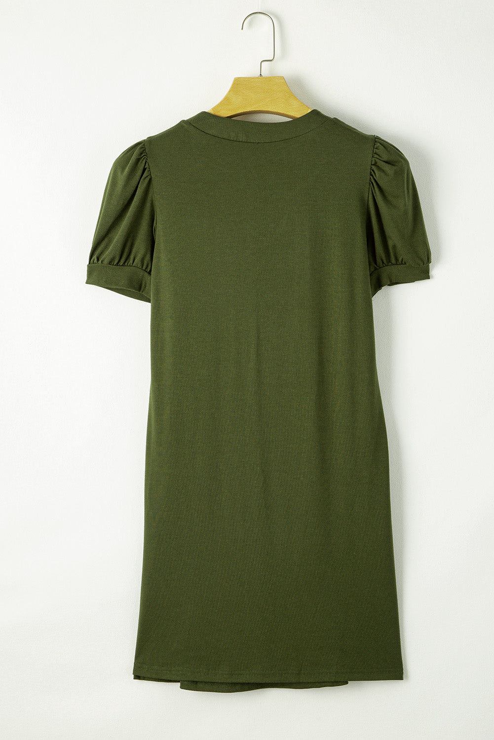 Pin-Tuck Notched Short Sleeve Dress - AllIn Computer