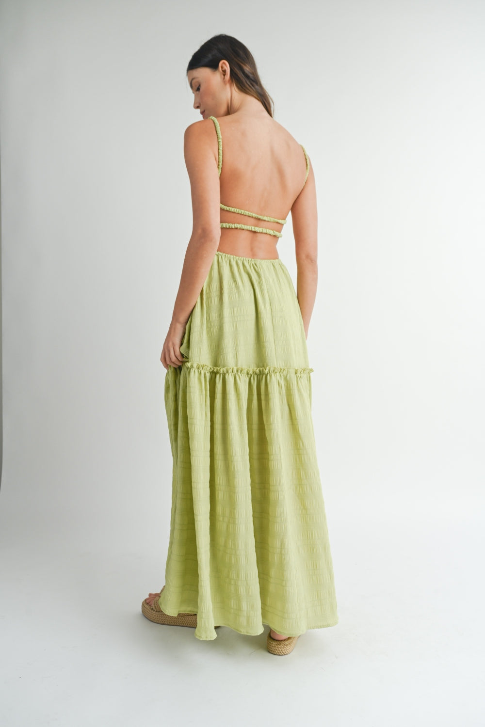 MABLE Cutout Waist Backless Maxi Dress - AllIn Computer