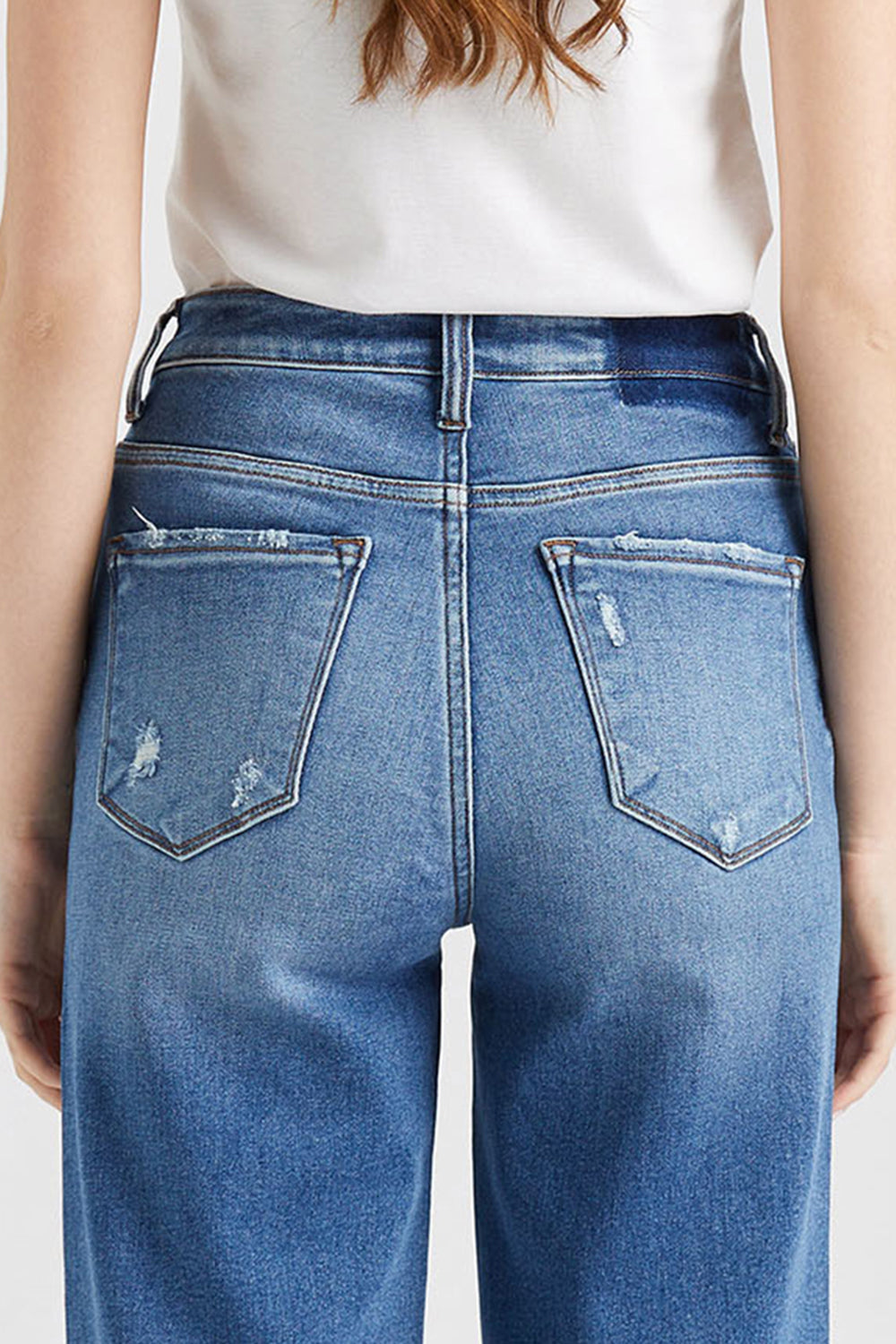 BAYEAS Full Size High Waist Cat's Whisker Wide Leg Jeans - AllIn Computer