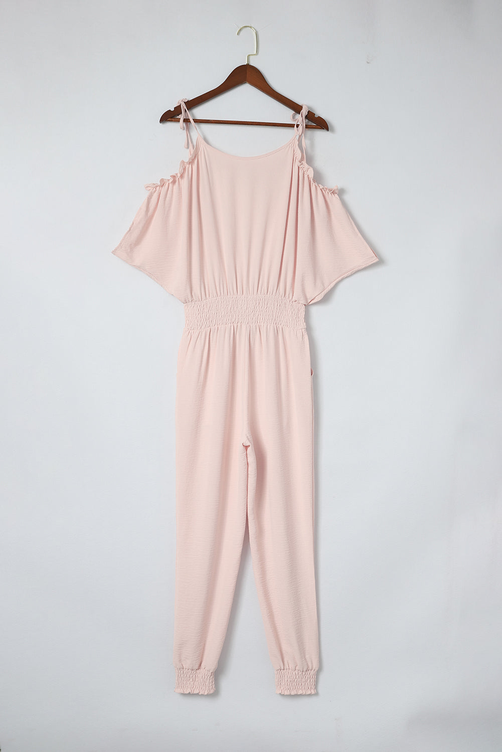 Frill Surplice Cold Shoulder Jumpsuit - AllIn Computer