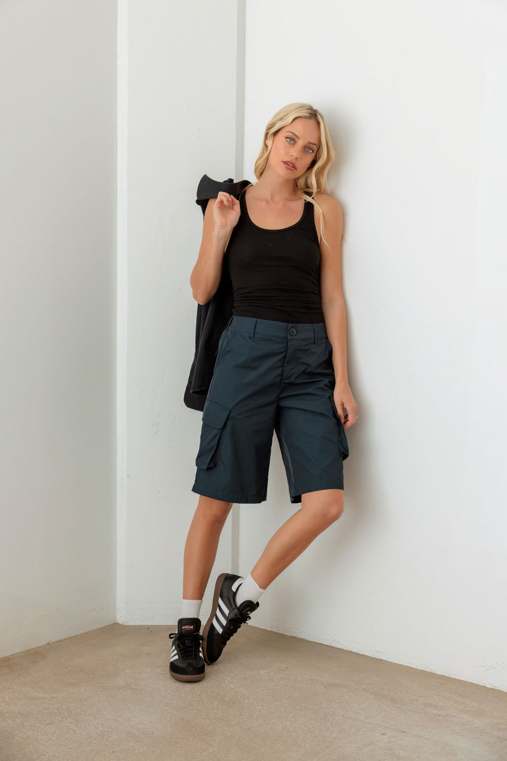 Tasha Apparel Navy Cargo Bermuda Shorts - AllIn Computer