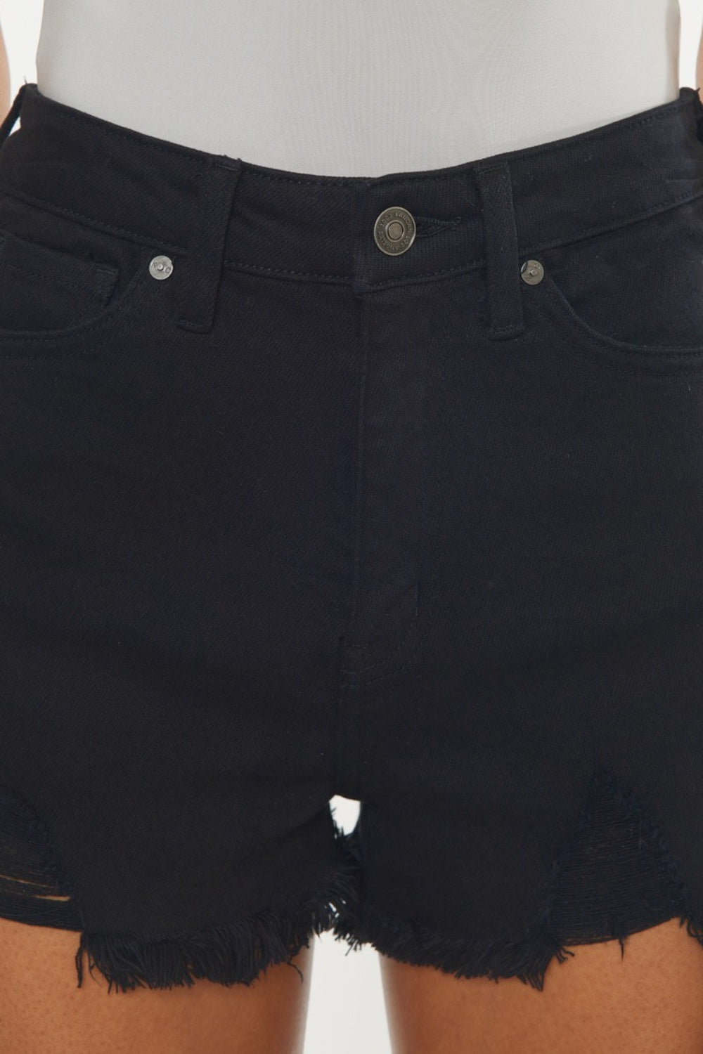 Kancan High Rise Raw Hem Denim Shorts - AllIn Computer