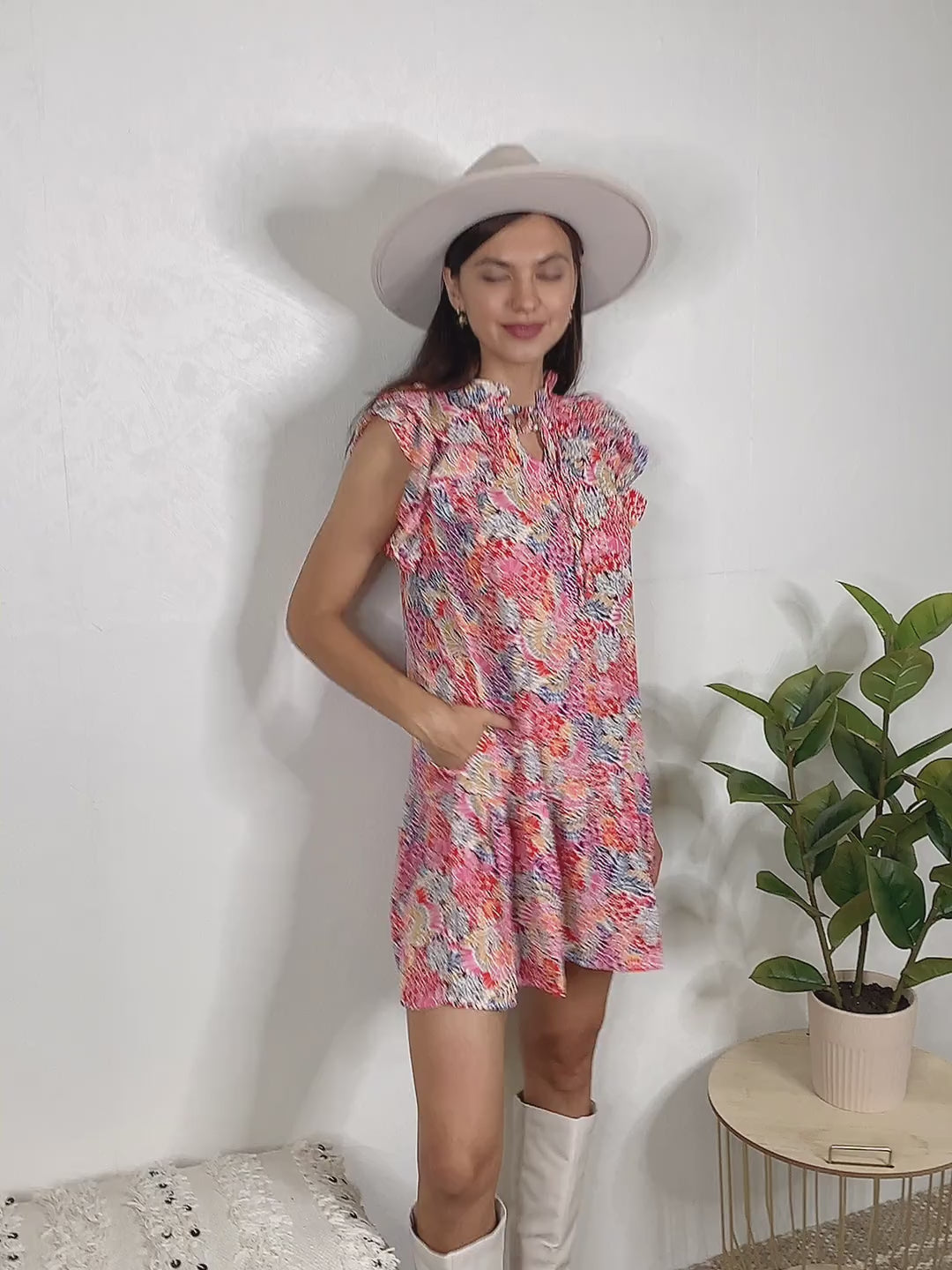  dress, dresses, tie neck, cap sleeve, all in computer, allin computer, women's clothing, women's clothing store