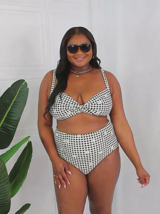 Marina West Swim Take A Dip Twist High-Rise Bikini in Black