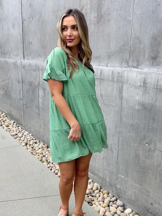 HEYSON Sweet As Can Be Full Size Textured Woven Babydoll Dress