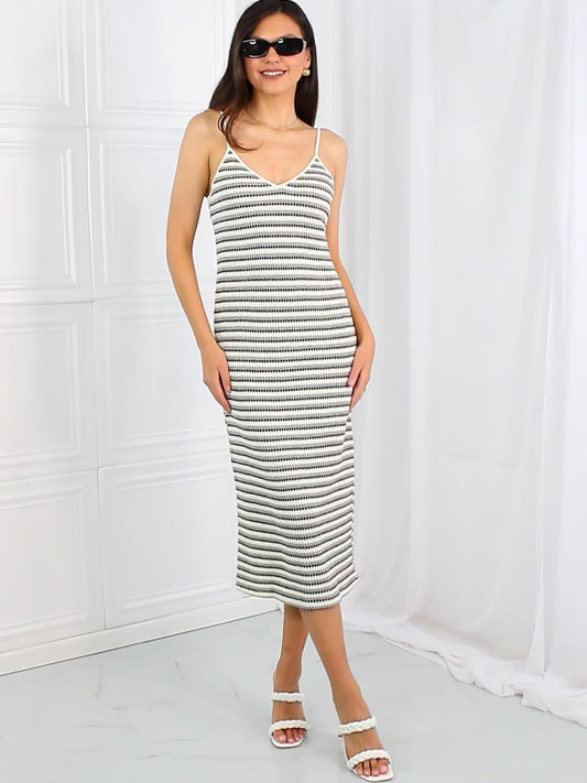 HYFVE One to Remember Striped Sleeveless Midi Dress